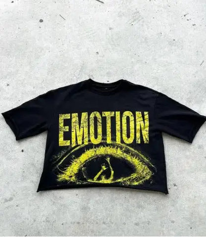 Cropped Mixed Emotion Graphic Tee