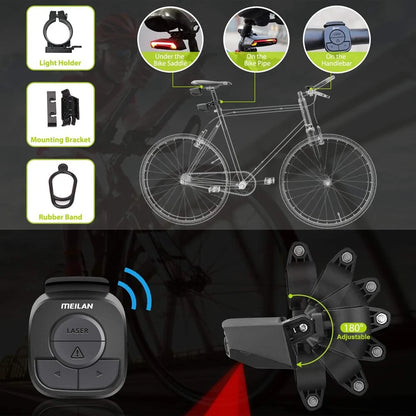 Smart Auto Brake Sensing Light Bicycle Wireless Turn Light