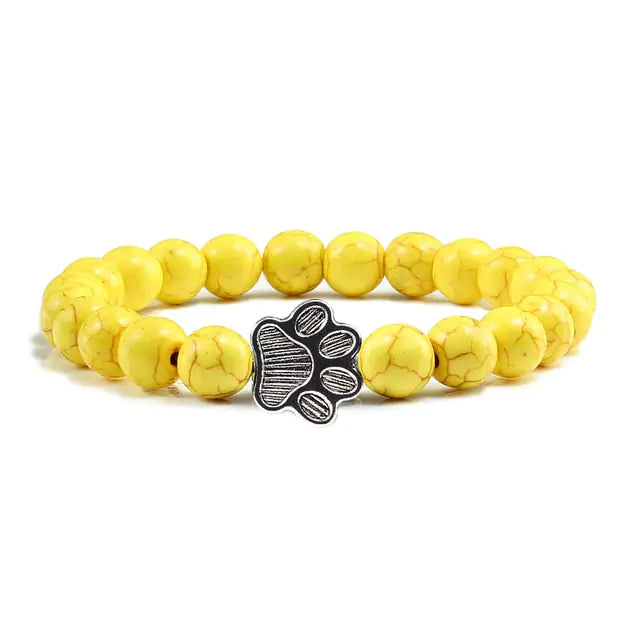 Stone Paw Print Charm Bracelet