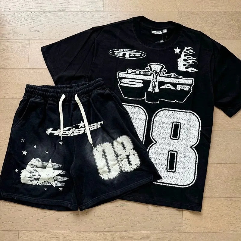 Hellstar No. 08 T-Shirt And Shorts Co-Ord