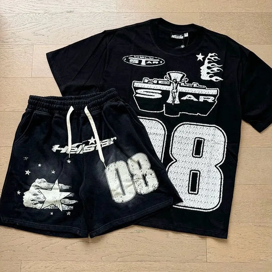 Hellstar No. 08 T-Shirt And Shorts Co-Ord