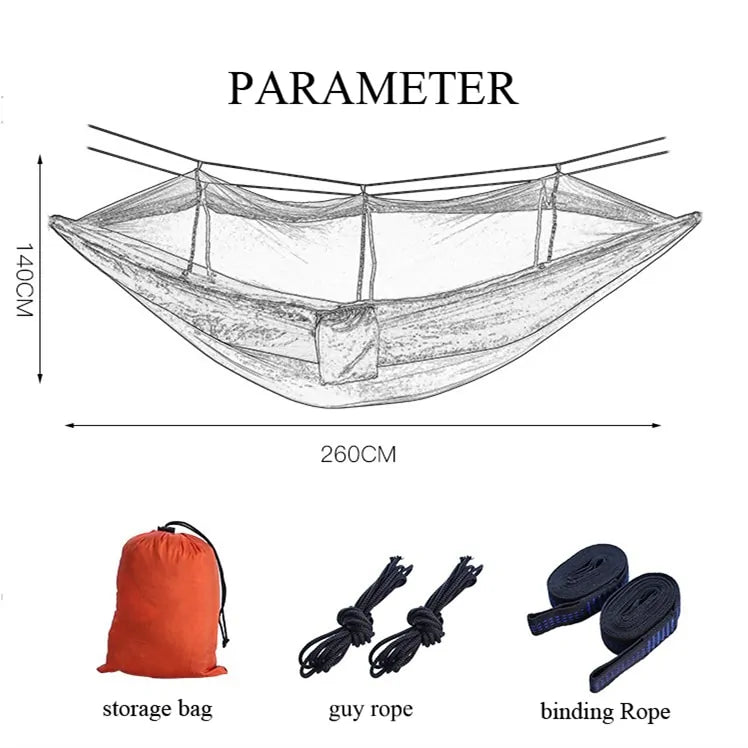 Portable Outdoor Camping Hammock with Mosquito Net