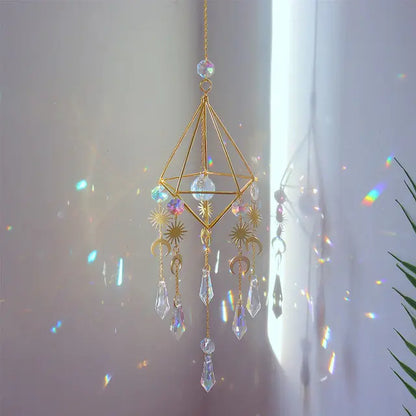 Crystal Wind Chime Hexagon Diamond Prism