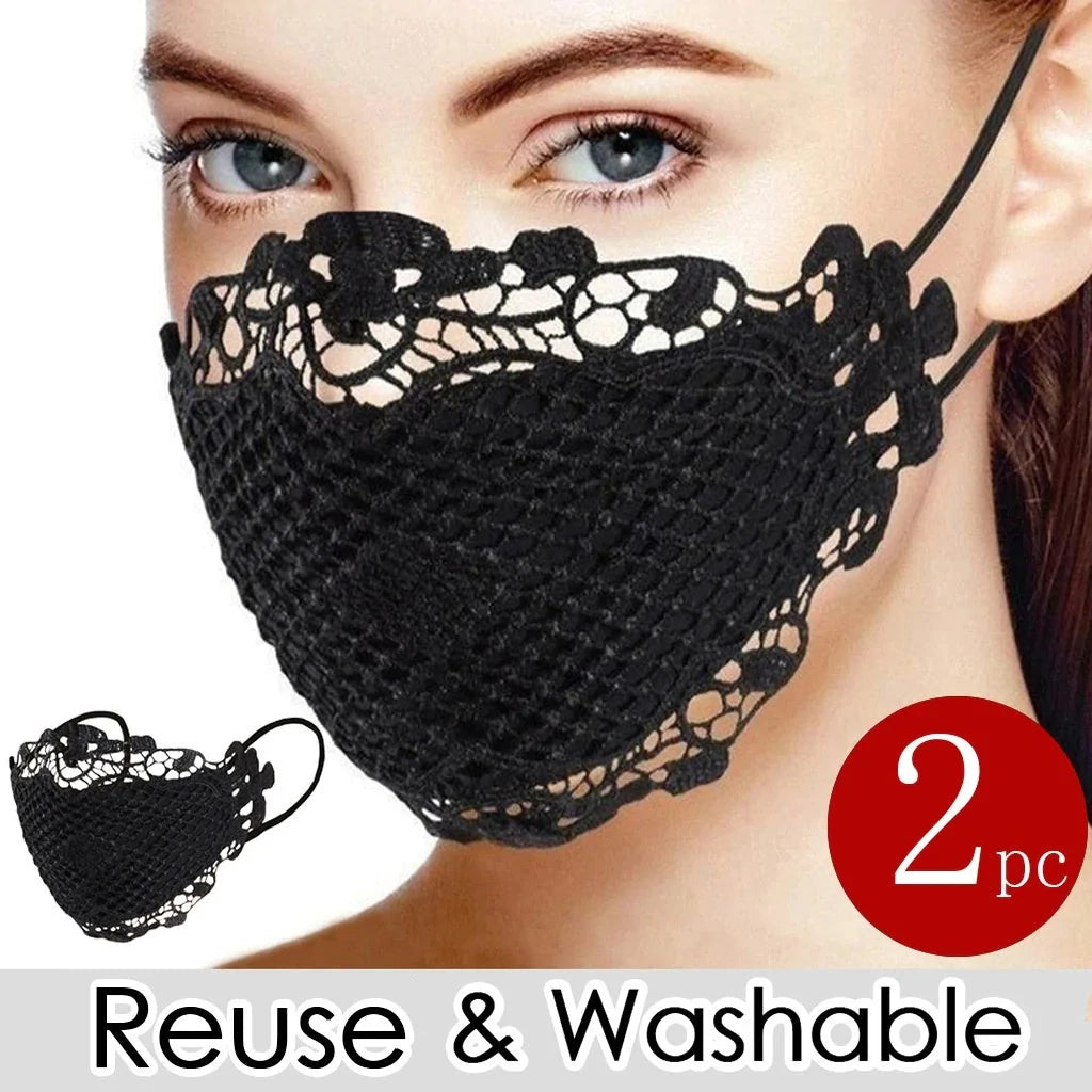 Delicate Lace Breathable Face Cover Reusable Facemask