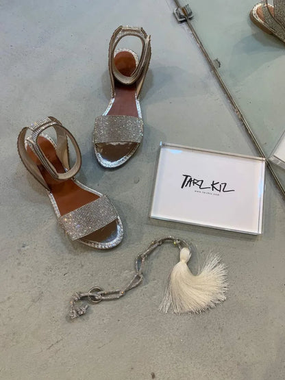 Silver Strap Sparkle Sandals