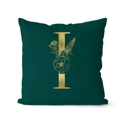 Green Pillowcase Gold Letters