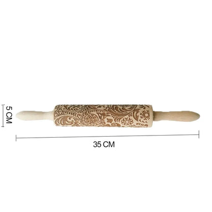 Wooden Embossing Rolling Pin