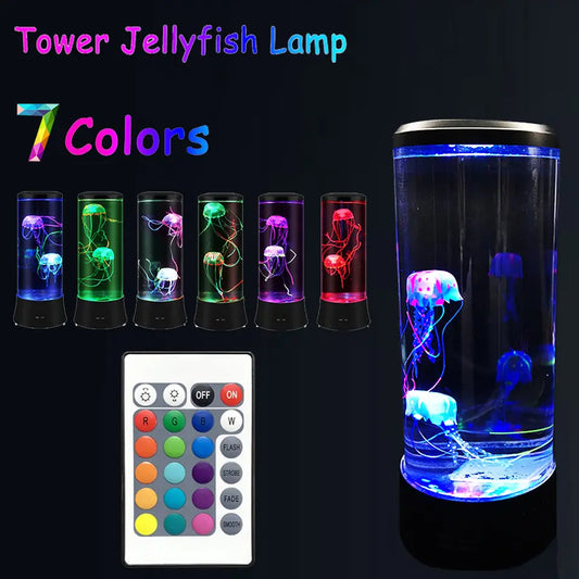 Jellyfish Lamp LED Night Light Remote Control I U240 Private Listing