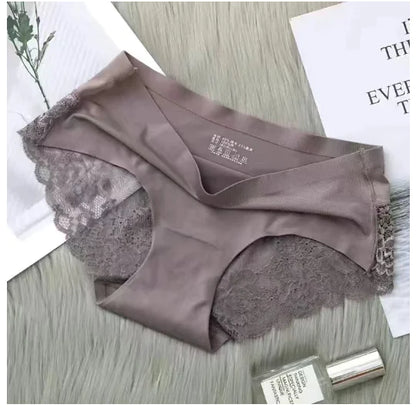 Sexy Ice Silk Women's Lace Thong Panties