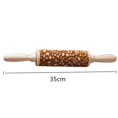 Wooden Embossing Rolling Pin