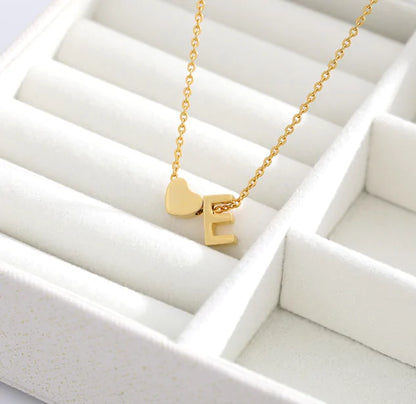 Letter Heart Initial Necklaces