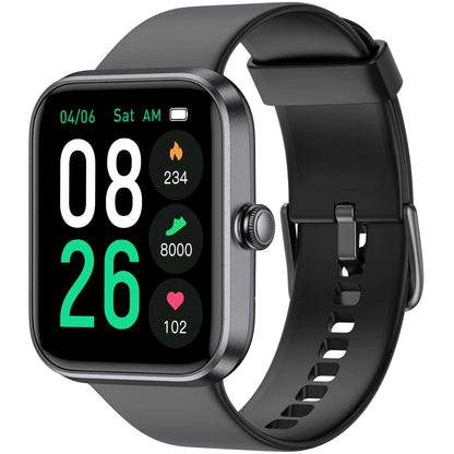 LIVIKEY Smart Watch Fitness Tracker Watch with Heart Rate Monitor SpO2 Sleep Tracker 45mm Fitness Watch IP68 Waterproof Smartwatch for Women Men Step Counter Pedometer for iOS and Android Phones