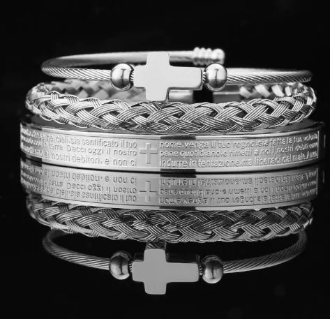 Cross Spanish Carving Bracelet Set