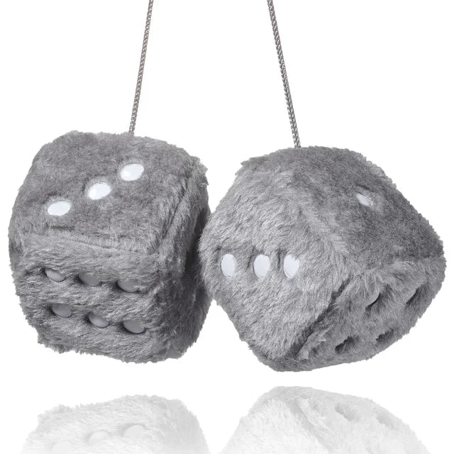 Fuzzy Plush Dice with Dots Retro Square Plush