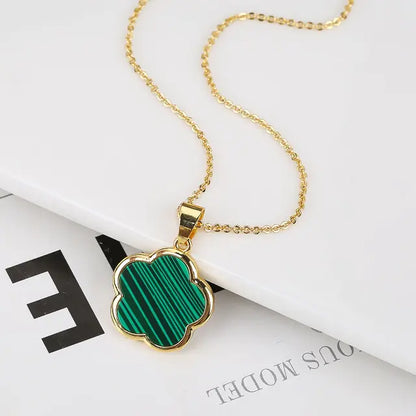 Plant Flower Pendant Necklace Women