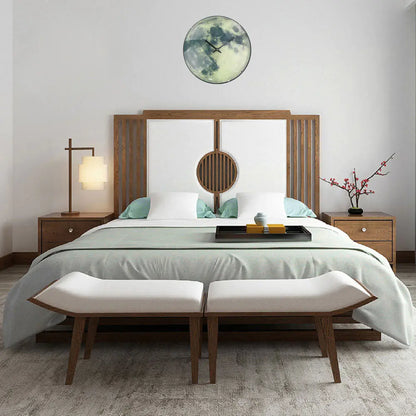 12-Inch Silent Moon Wall Clock with Curved Glass罩