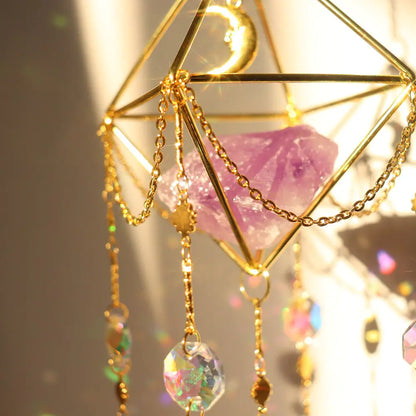 Crystal Wind Chime Hexagon Diamond Prism