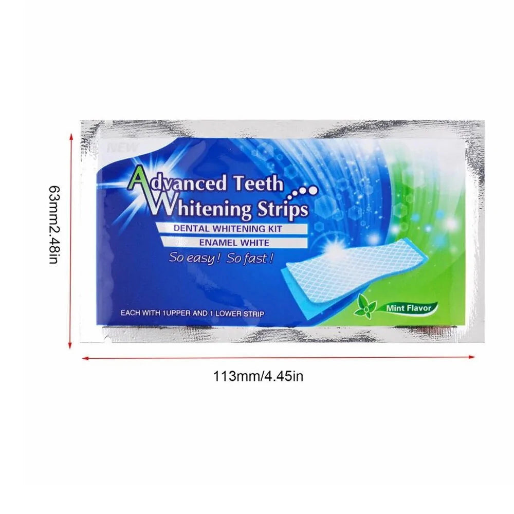 2-Pack 3D White Gel Teeth Whitening Strips for Daily Oral Hygiene Care