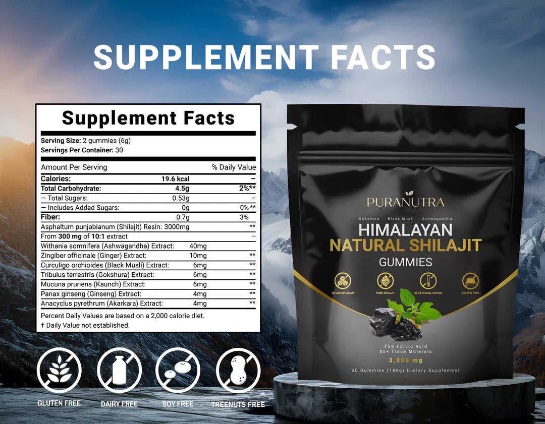 PURANUTRA® NATURAL SHILAJIT GUMMIES