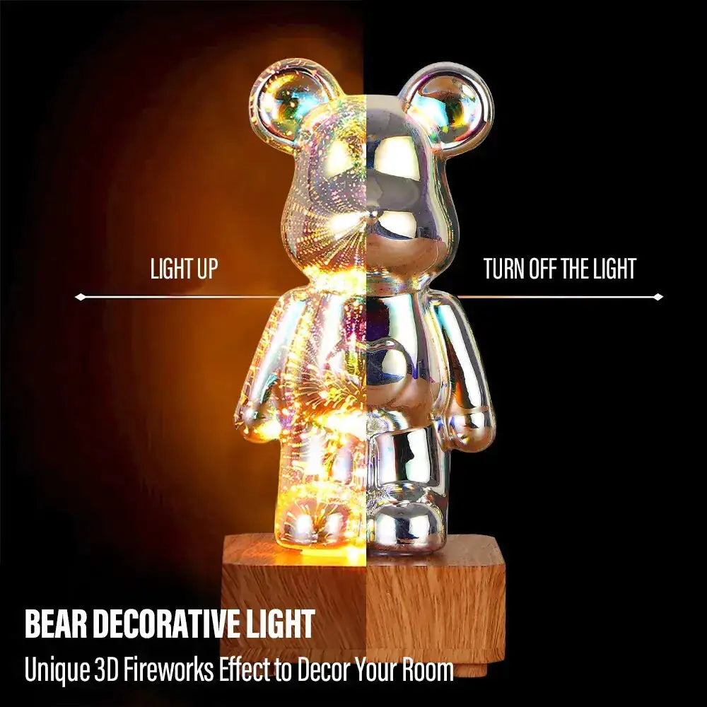 3D Bear Firework Night Light