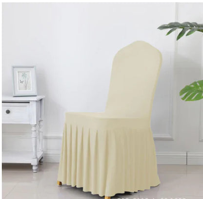 Wedding Spandex Chair Cover With  Pleated Ruffled  Skirt