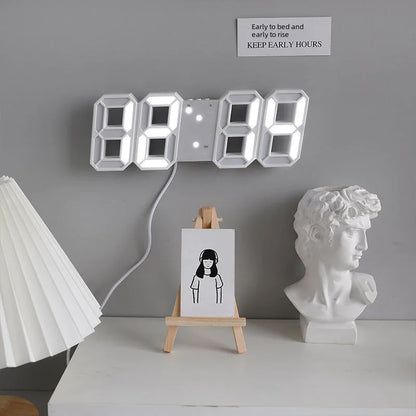 Creative 3D LED Digital Wall Clock with Sound Control