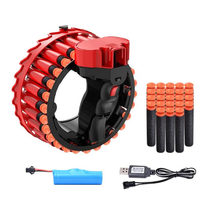 Children's Tactical Hang Ring Gun Sets with Rotating Clip Darts for Nerf Series Toy