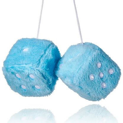 Fuzzy Plush Dice with Dots Retro Square Plush