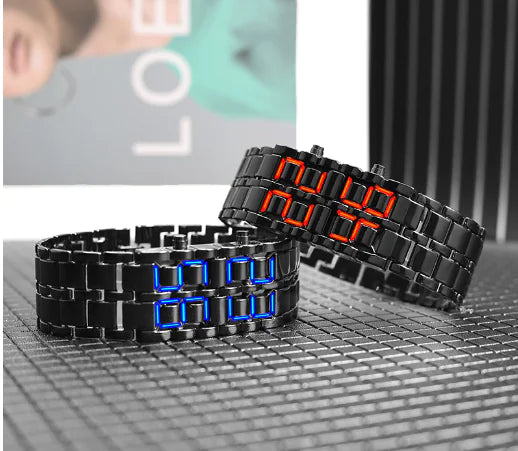LED Mirror Lava Electronic Watch