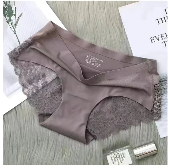 Sexy Ice Silk Women's Lace Thong Panties