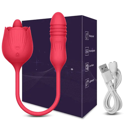 Rose Vibrator Female Oral Tongue Licking Clitoris