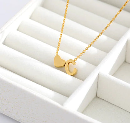 Letter Heart Initial Necklaces