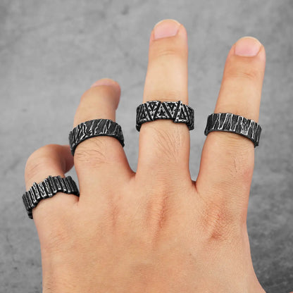 Simple Vintage Black Stainless Steel Men's/Women's Rings