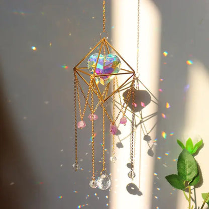 Crystal Wind Chime Hexagon Diamond Prism