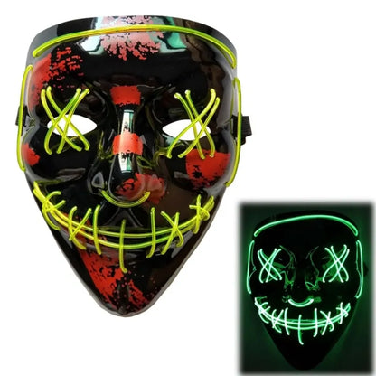 LED Purge Mask: Halloween Costume DJ Party Light Up Glow-in-the-Dark Masks (10 Colors)