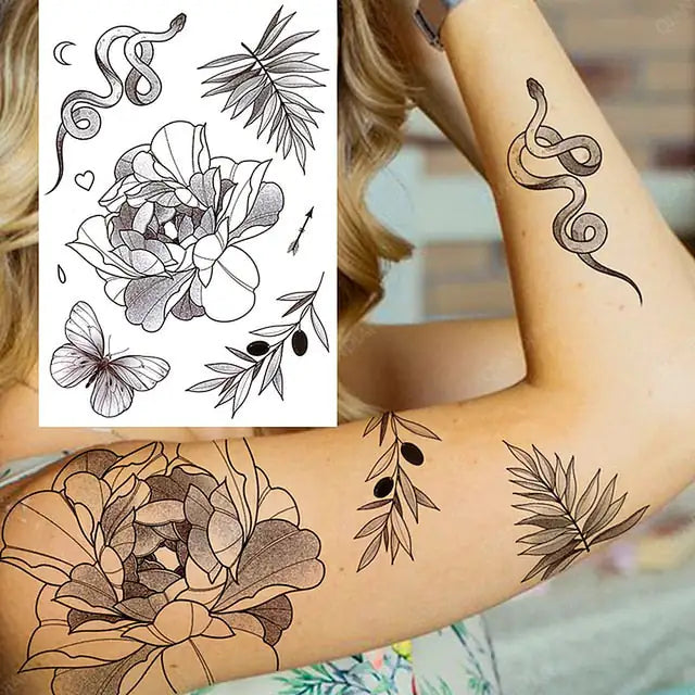 Old School Flowers Tattoos for Women