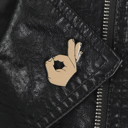 OK ! Hand Finger Sign Enamel Pin