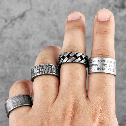 Simple Vintage Black Stainless Steel Men's/Women's Rings