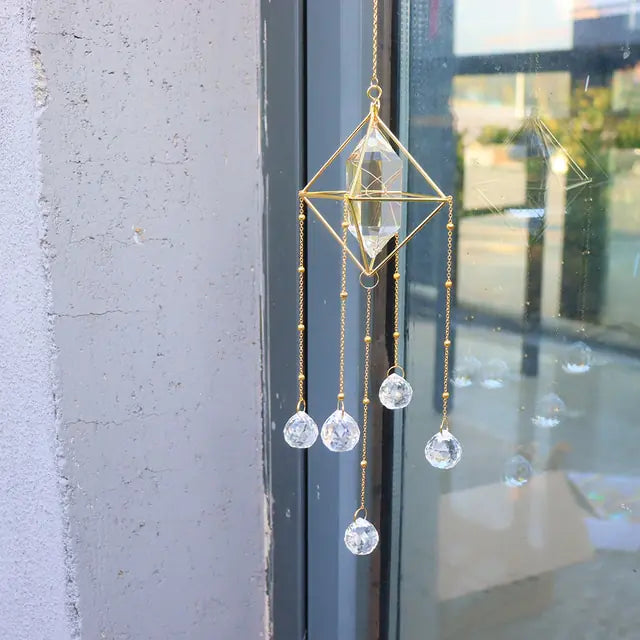 Crystal Wind Chime Hexagon Diamond Prism