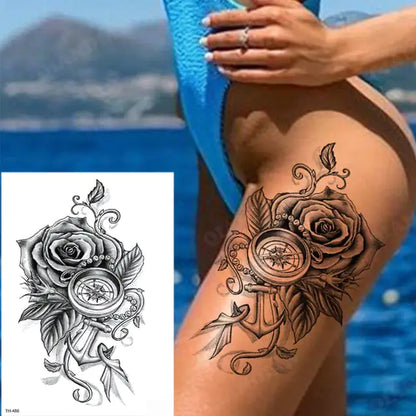 Old School Flowers Tattoos for Women