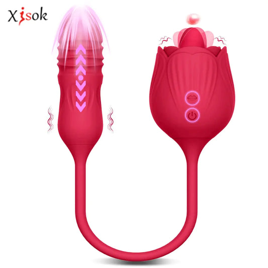 Rose Vibrator Female Oral Tongue Licking Clitoris