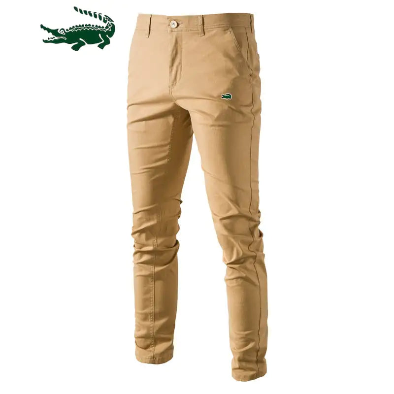 Solid Color Slim Fit Men's Pants