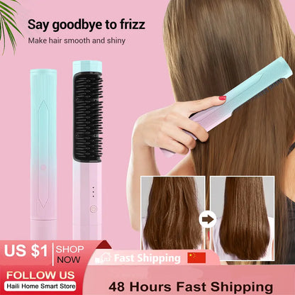 2 In 1 Wireless Mini Hair Straightener