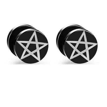 Small Black Punk Stud Earrings