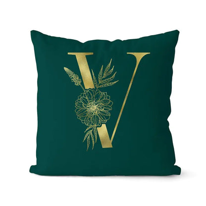 Green Pillowcase Gold Letters