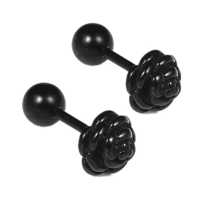 Small Black Punk Stud Earrings