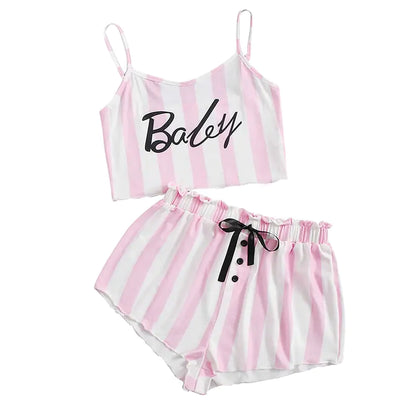 2 Pieces Summer Short Sleepwear