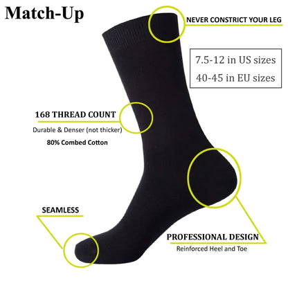 Black Breathable Business Dress Socks