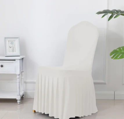 Wedding Spandex Chair Cover With  Pleated Ruffled  Skirt