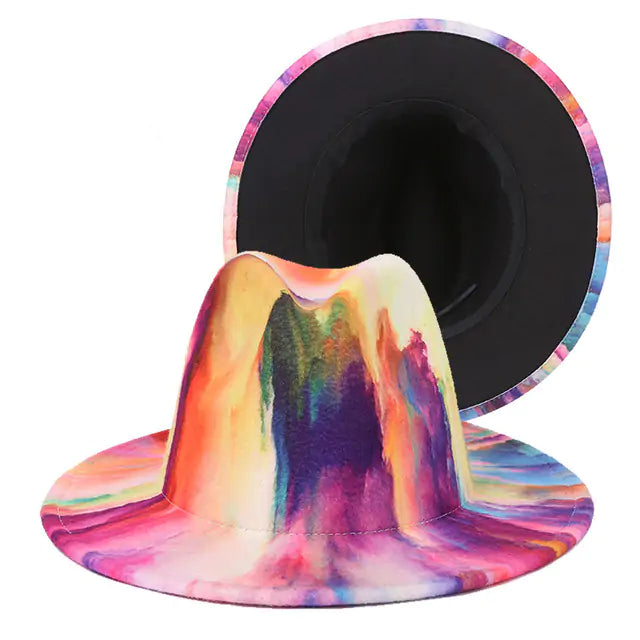 Natural Landscape Tie-dye Fedora Hat